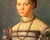 一个拿本祈祷书的年轻女孩的肖像 - 阿尼奥洛·布伦齐诺